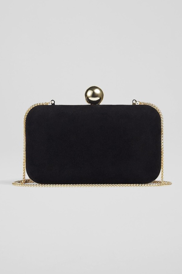 Iside Black Suede Box Clutch from LK Bennett