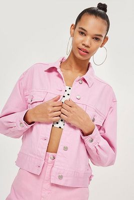 Bubblegum Pink Boxy Denim Jacket from Topshop