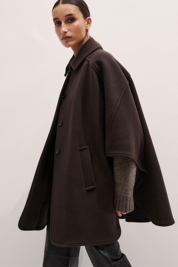 Curved Seam Cape Coat from Me + Em