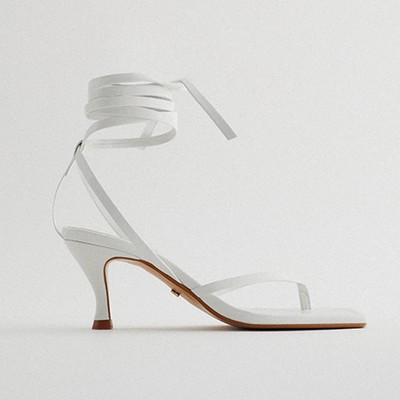 Leather High-Heel Sandals With Square Toes from Zara