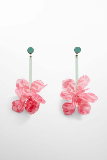 Flower Pendant Earrings from Mango