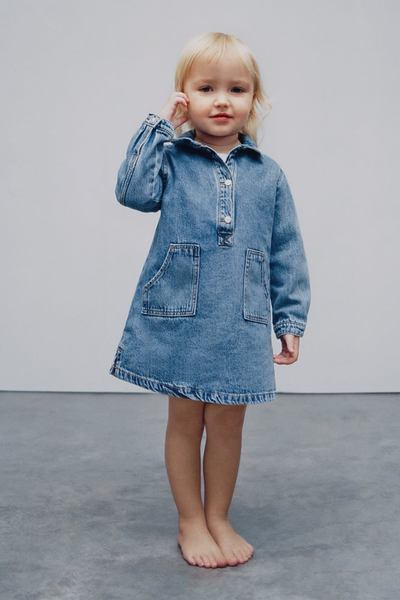 Denim Dress With Pockets from Zara