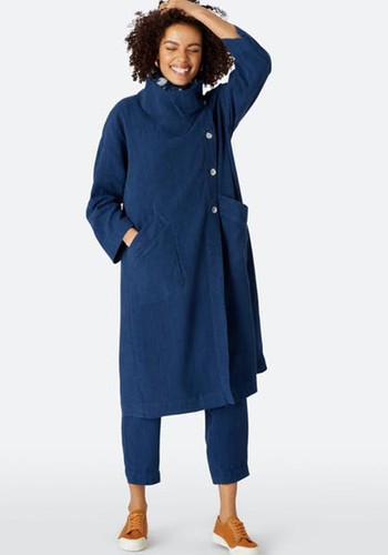 Textured Linen Duster Coat