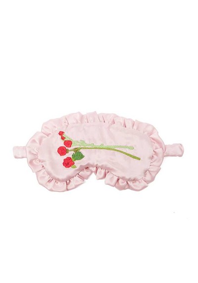 Rose-Embroidered Silk Eye Mask from Bernadette