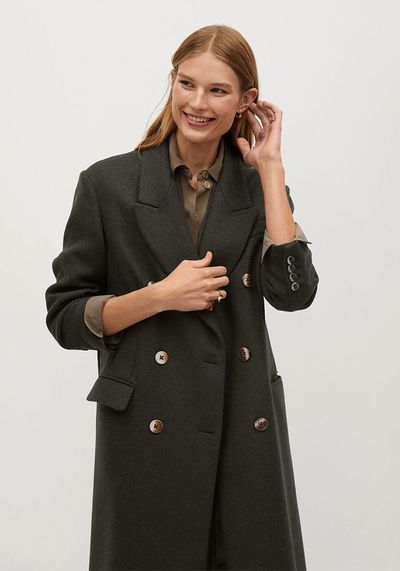 Wool Double-Breasted Coat  from Mango