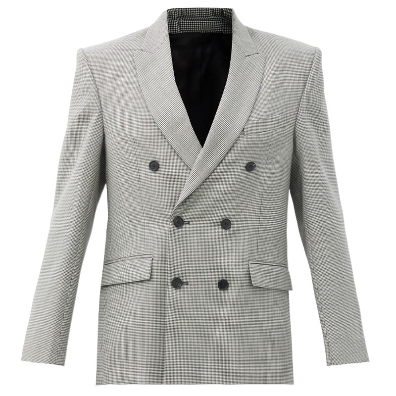 Houndstooth-Check Merino-Wool Twill Blazer from Wardrobe NYC