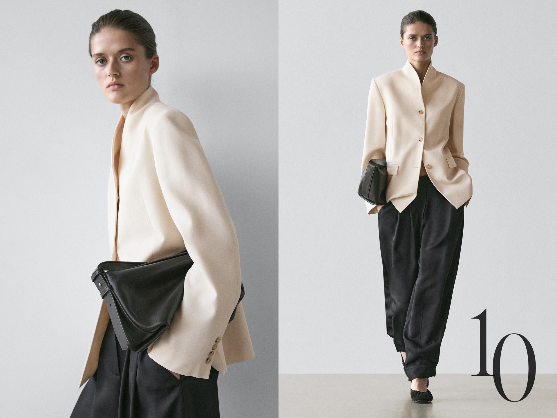 High Neck Satin Blazer, £169 | Massimo Dutti