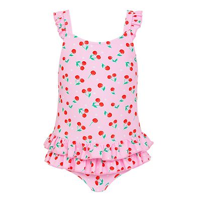 Pink Cherries Frill Swimsuit from Sunuva