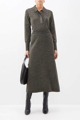 Sasha Wool-Blend Midi Skirt from Cefinn