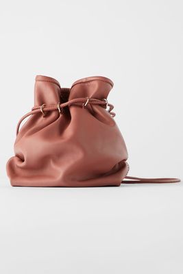 Leather Bucket Bag With Double Handle