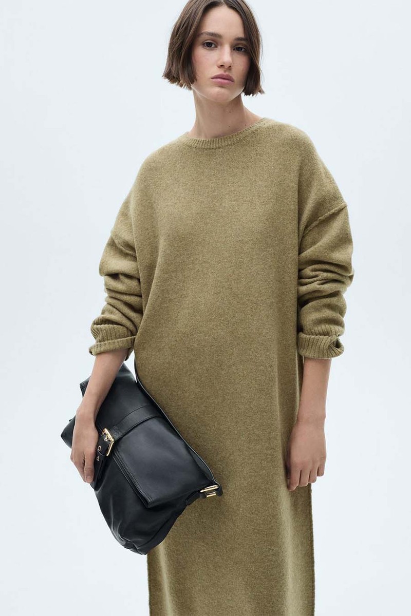 Knitted Dress With Ribbed Finishes from Mango