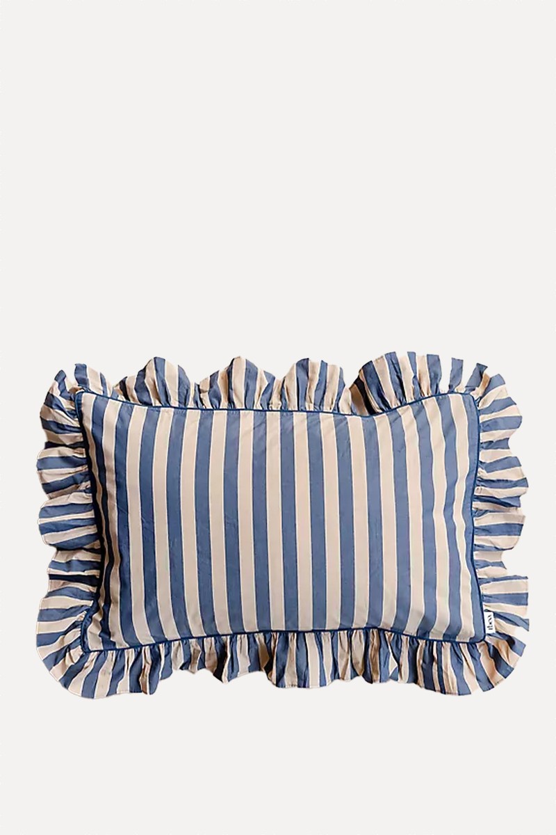 Stripe Ruffle Cotton Pillowcase