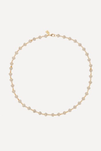 18ct Gold-Plated Habibi Crystal Chain Necklace from Crystal Haze