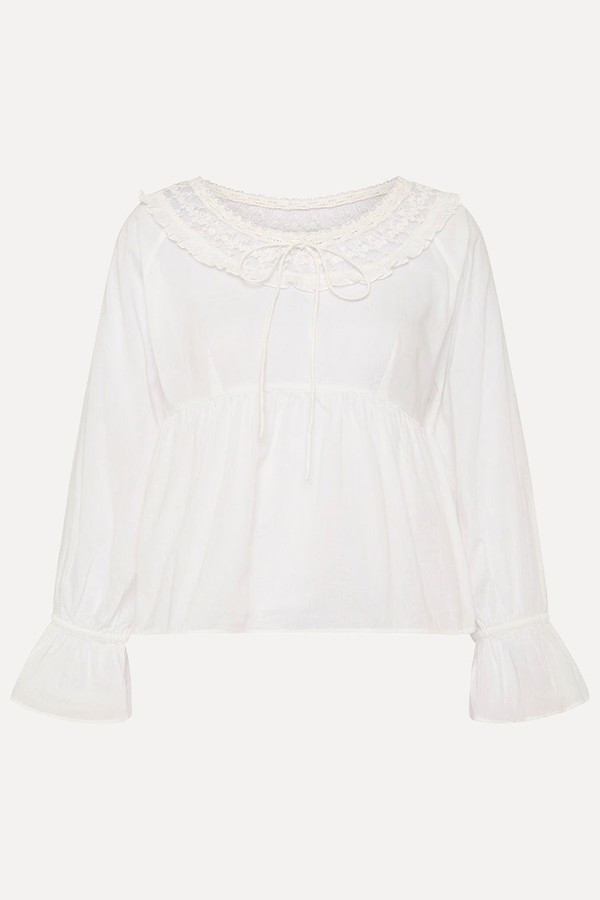 Danielle Lace-Trimmed Cotton Blouse from Posse