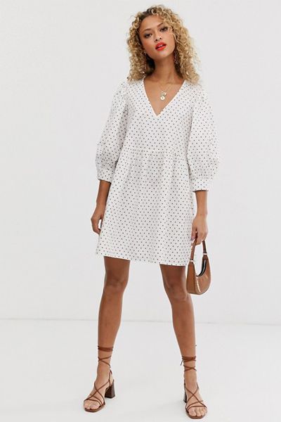 V Front V Back Smock Mini Dress from Asos Design