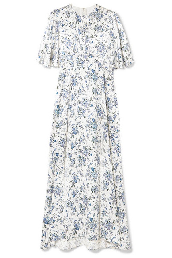 Floral Print Silk-Satin Maxi Dress from Les Reveries