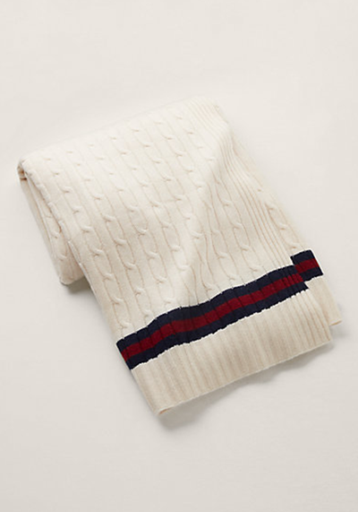 Cable Cricket Cashmere Throw Blanket