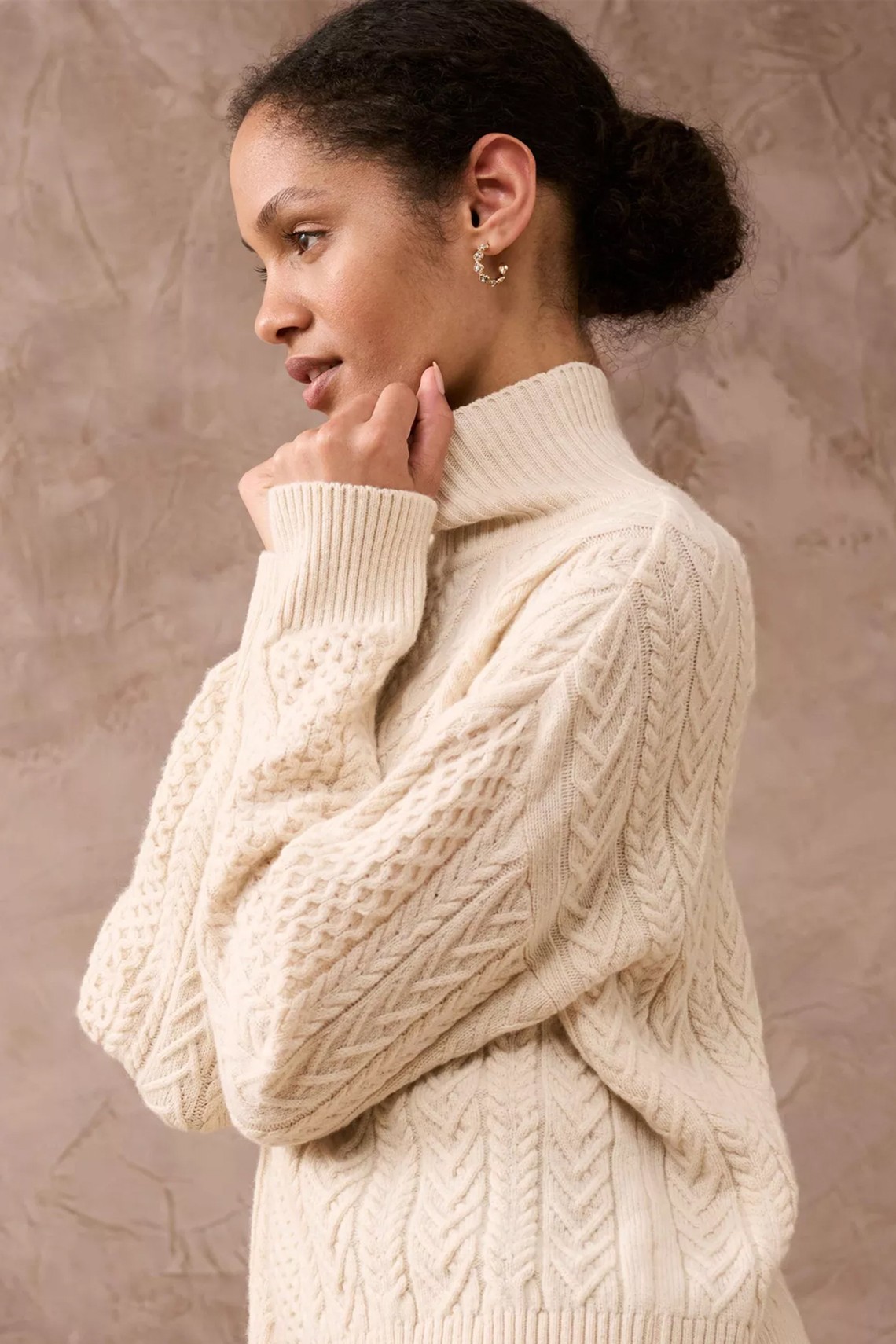 Aran Pure Lambswool Jumper from Brora