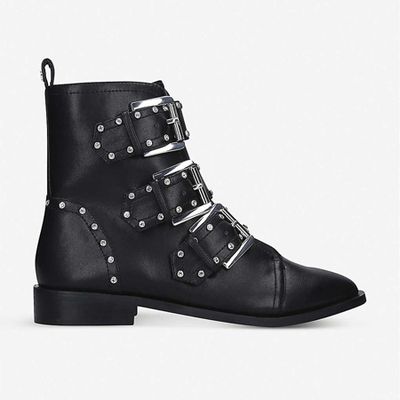 Tianna Studded Faux-Leather Biker Boots from KG By Kurt Keiger