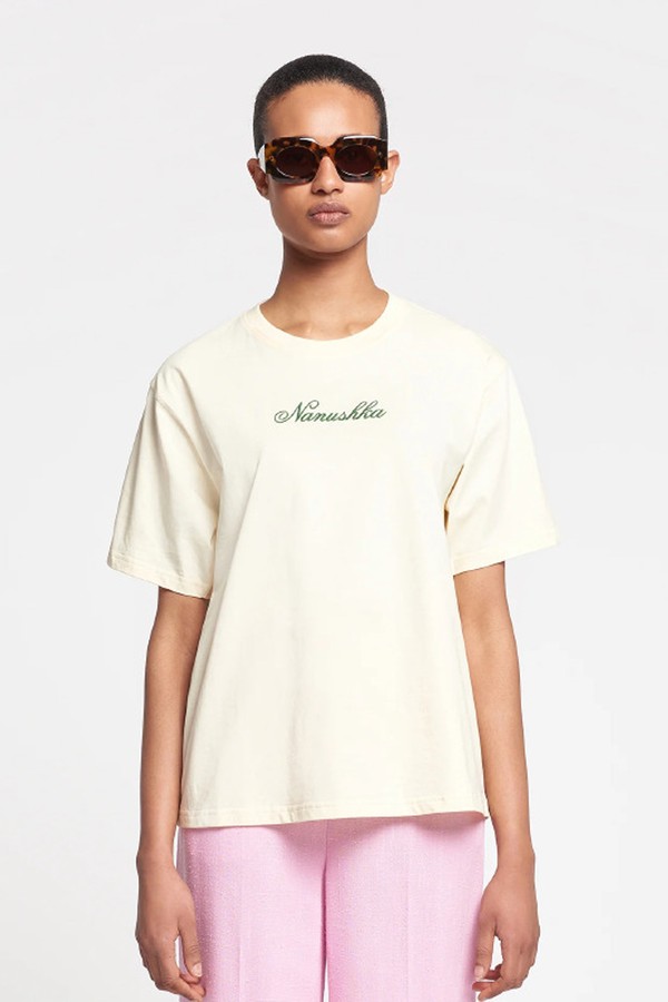 Embroidered Cotton-Jersey T-Shirt from Nanushka