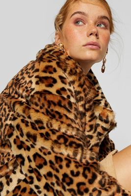 Leopard Faux Fur Coat from Stardivarius