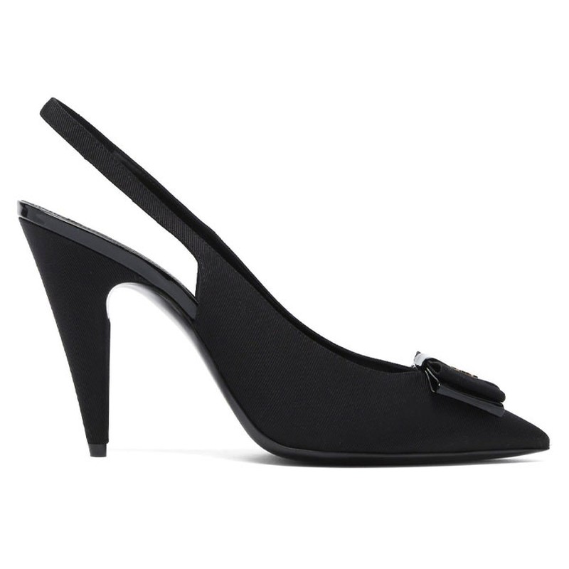 Anais Bow Grosgrain Slingback Pumps from Saint Laurent