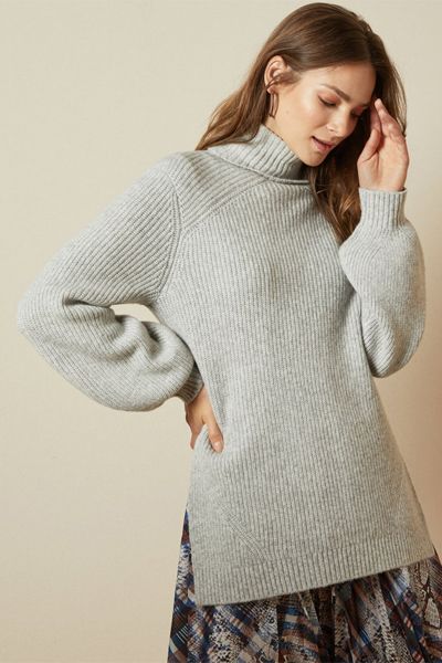 Sylinaa Chunky Wool Blend Roll Neck Jumper