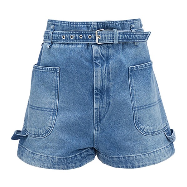 Kike Paperbag-Waist Denim Shorts from Isabel Marant