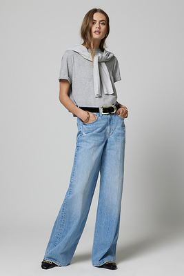 Denim High Waisted Wide Baggy Jeans from River Island