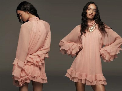 Long-Sleeve Ruffle Mini Dress from Let Me Be