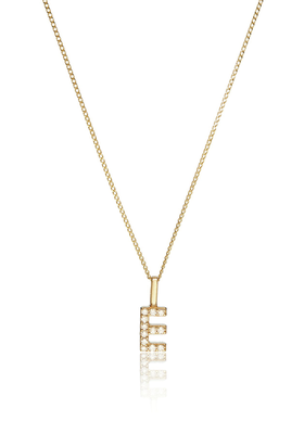 Solid Gold Genuine Diamond Initial Letter Necklace  from Lily & Roo