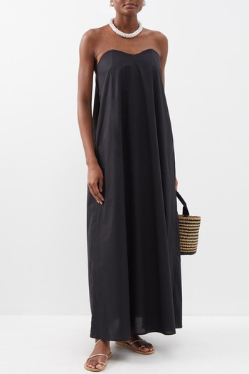 Rue Strapless Cotton-Poplin Maxi Dress from Bird & Knoll