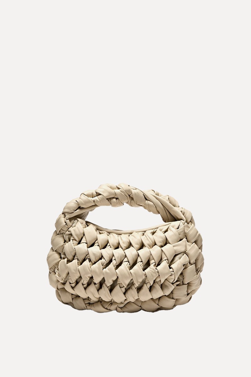 Nappa Leather Medium Bag With Knot Detail from Massimo Dutti