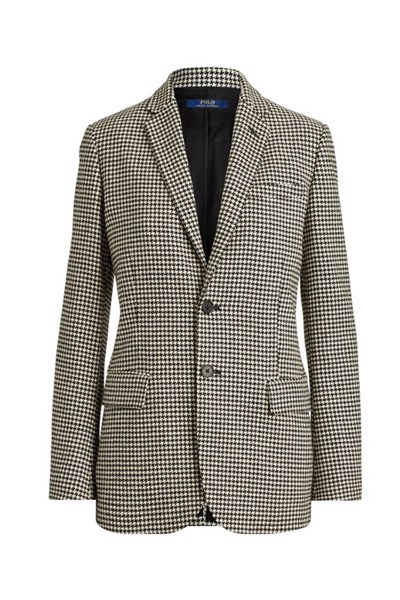 Houndstooth Wool-Blend Blazer