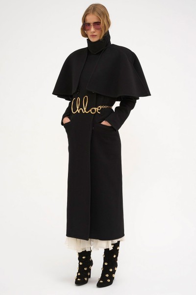 Long Coat In Double-Face Wool With Cape from Chloé