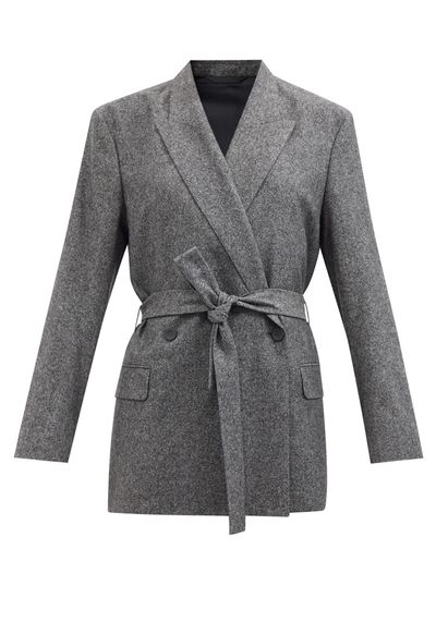 Jamila Tie-Belt Tweed Blazer from Acne Studios