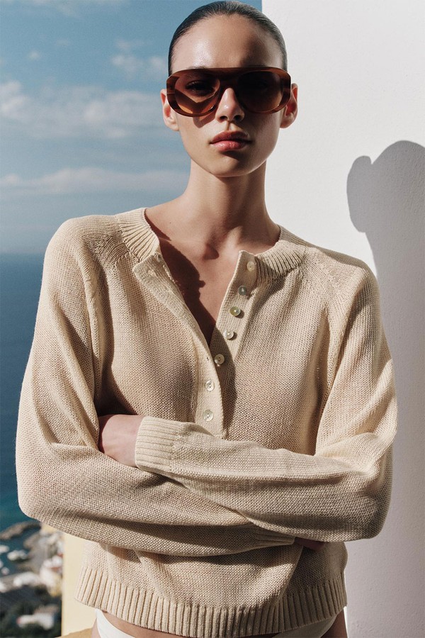 Buttoned Knit Jumper