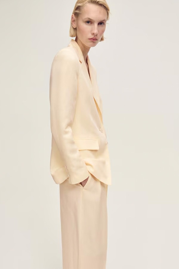 Linen-Blend Suit Jacket