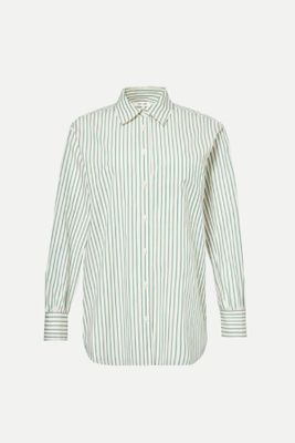 Stripe-Print Oversized Cotton Shirt from  Frame