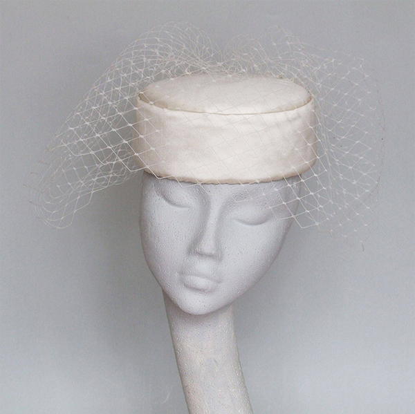 Birdcage Veil Bridal Pillbox Fascinator from Cogg Millinery