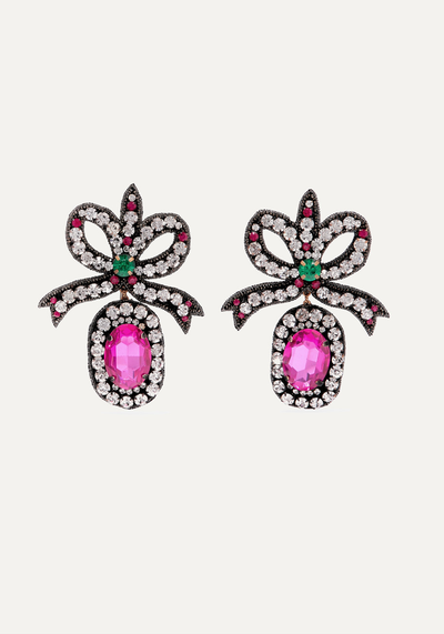 Felt, Crystal And Bead Earrings from Gucci