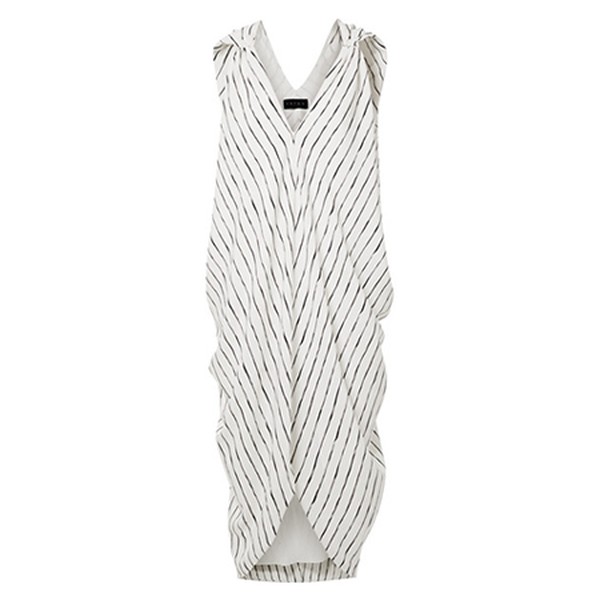Amira Draped Striped Crepe De Chine Dress from Hatch