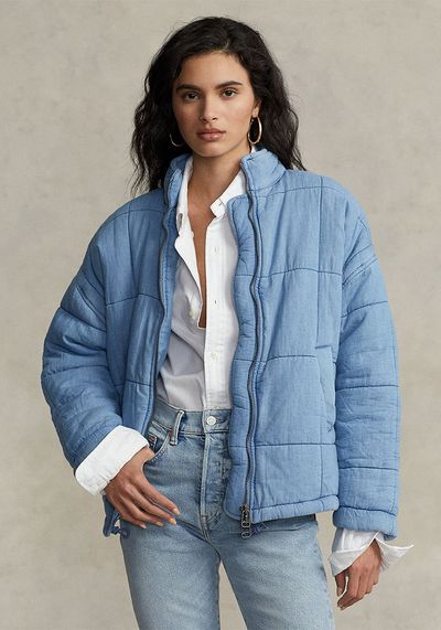 Oversize Quilted Denim Jacket