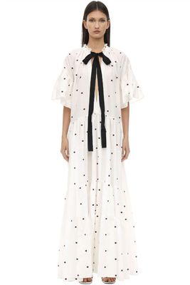 Alexa Long Ruffled Cotton & Linen Dress from Lug Von Siga