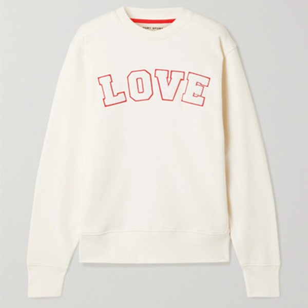 Appliquéd French Cotton-Terry Sweatshirt from Tory Sport