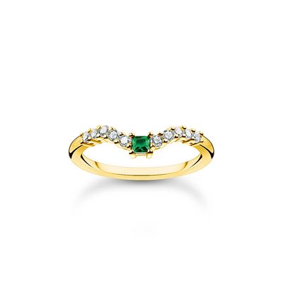 Green Stone Stacking Ring