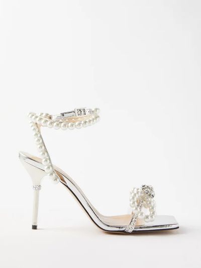 Crystal & Faux Pearl-Embellished 95 Sandals from Mach & Mach