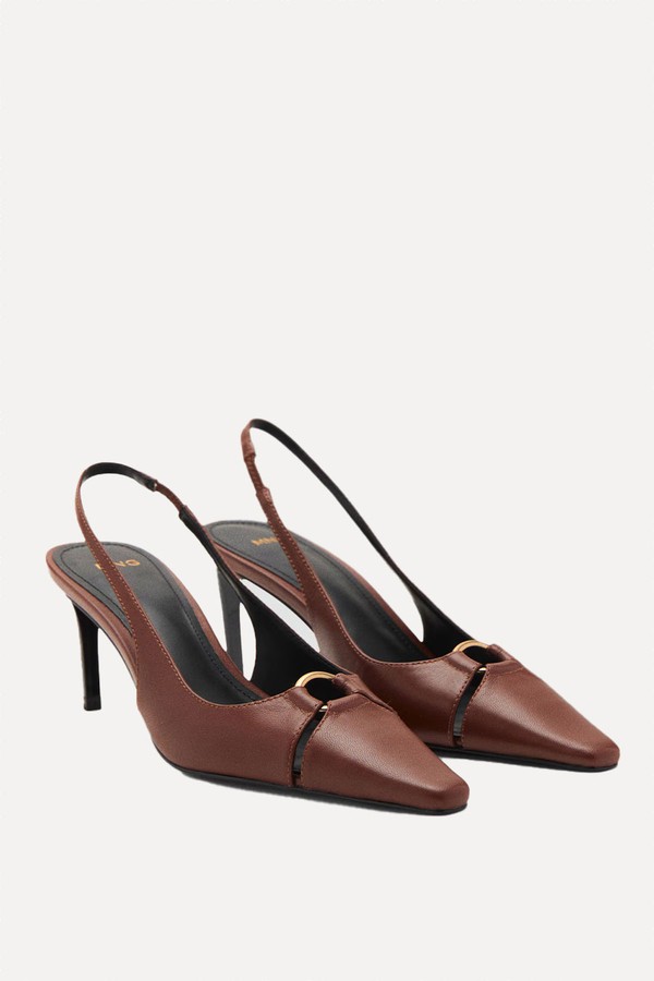 Leather Heeled Shoes With Ring from Mango 