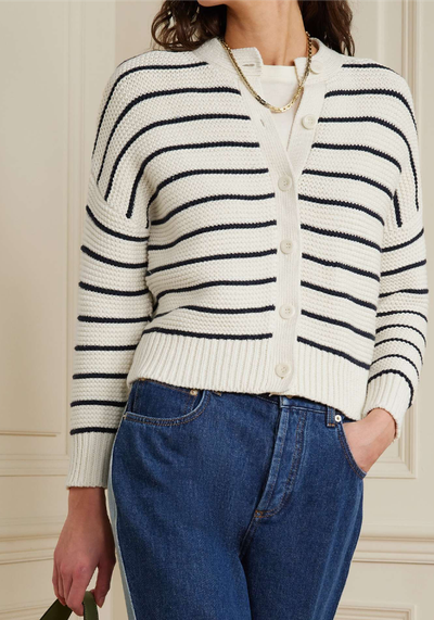 Nico Striped Cotton Cardigan from Alex Mill