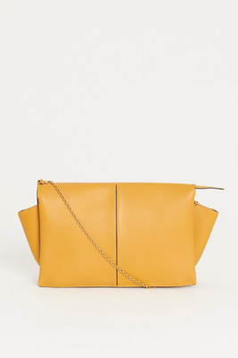 Yellow Leather Preowned Trifold Clutch Bag from Celine